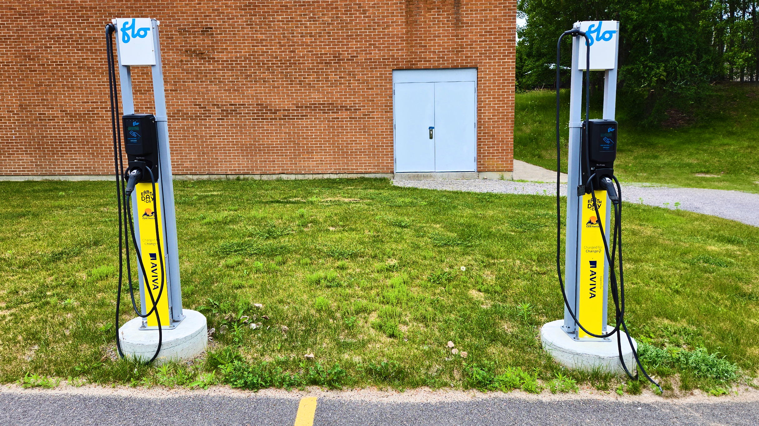 A Charged for Change electric vehicle charging station located in East Ferris, Ontario. Photo courtesy of the Municipality of East Ferris.