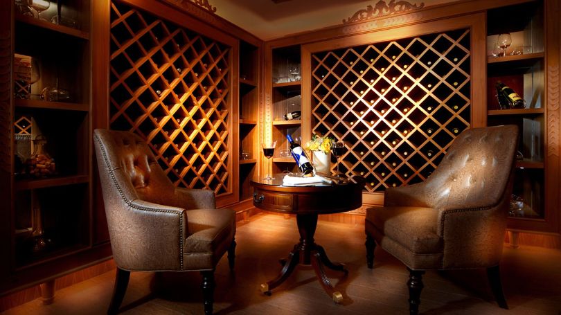 A luxurious wine cellar